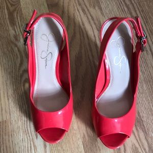 Jessica Simpson orange size8 high heels